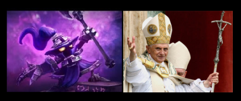 Alright, clearly Pope Benedict was no Veigar; nonetheless, I think (and so does Coleridge!) the similarities between playing League of Legends and engaging in a traditional liturgy are considerable.